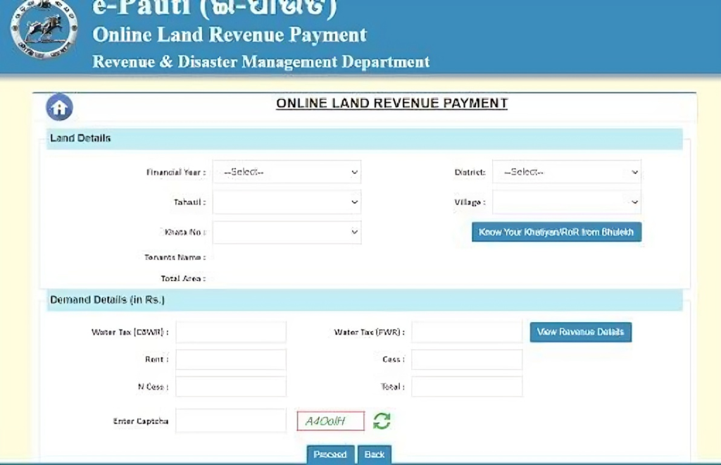 E Pauti Odisha Portal: Empowering Citizens with Online Land Revenue Payments